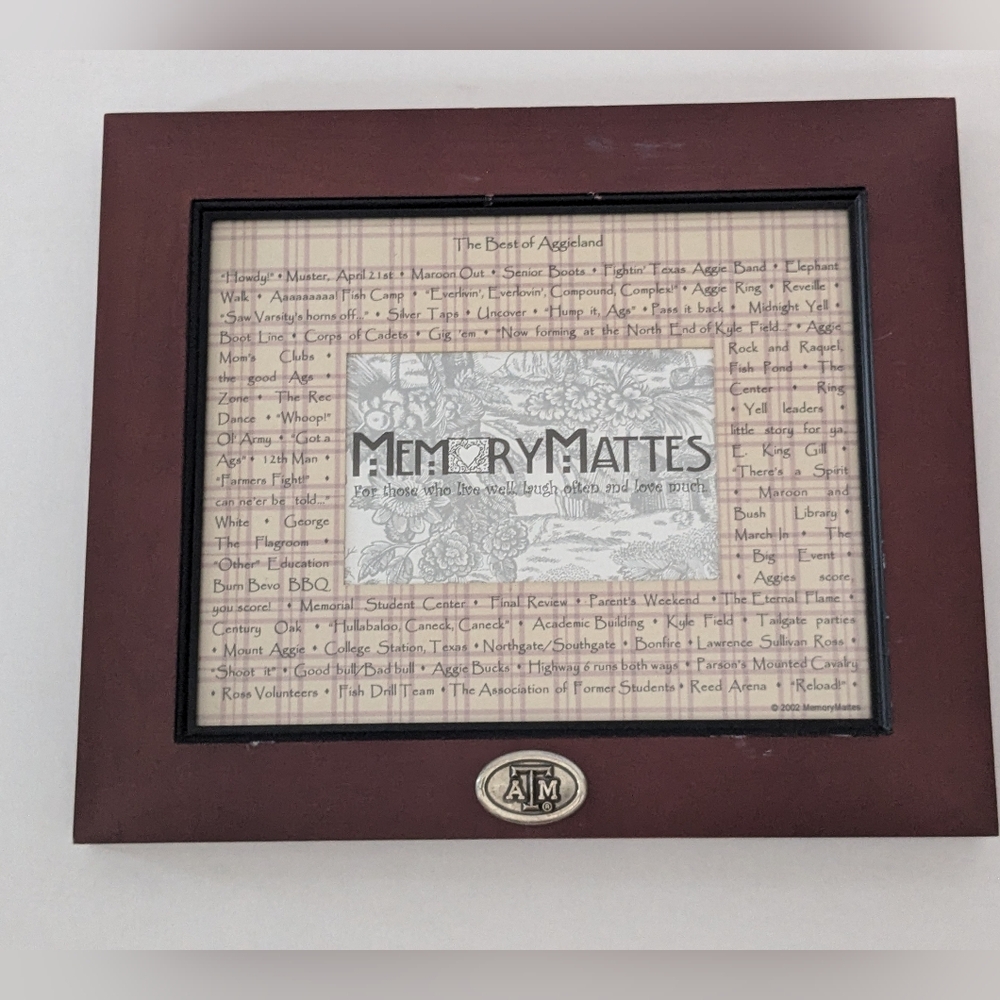 Texas A&M University Memory Mattes Wooden Picture Frame